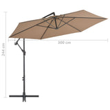 NNEVL Cantilever Umbrella with Aluminium Pole 300 cm Taupe