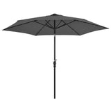 NNEVL Outdoor Parasol with LED Lights and Steel Pole 300cm Anthracite