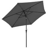 NNEVL Outdoor Parasol with LED Lights and Steel Pole 300cm Anthracite