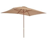 NNEVL Outdoor Parasol with Wooden Pole 200x300 cm Taupe