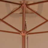 NNEVL Outdoor Parasol with Wooden Pole 200x300 cm Taupe
