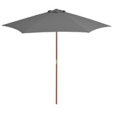 NNEVL Outdoor Parasol with Wooden Pole 270 cm Anthracite