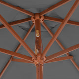 NNEVL Outdoor Parasol with Wooden Pole 270 cm Anthracite