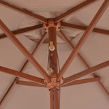 NNEVL Outdoor Parasol with Wooden Pole 270 cm Taupe