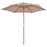 NNEVL Outdoor Parasol with Wooden Pole 270 cm Taupe