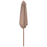 NNEVL Outdoor Parasol with Wooden Pole 270 cm Taupe