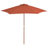 NNEVL Outdoor Parasol with Wooden Pole 270 cm Terracotta