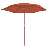 NNEVL Outdoor Parasol with Wooden Pole 270 cm Terracotta