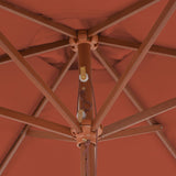 NNEVL Outdoor Parasol with Wooden Pole 270 cm Terracotta