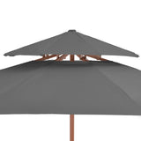 NNEVL Double Decker Parasol with Wooden Pole 270 cm Anthracite