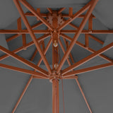NNEVL Double Decker Parasol with Wooden Pole 270 cm Anthracite