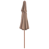 NNEVL Double Decker Parasol with Wooden Pole 270 cm Taupe