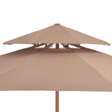 NNEVL Double Decker Parasol with Wooden Pole 270 cm Taupe