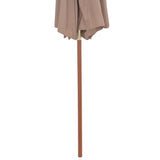 NNEVL Double Decker Parasol with Wooden Pole 270 cm Taupe