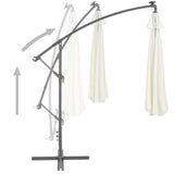 NNEVL Cantilever Umbrella with LED Lights and Metal Pole 350 cm Sand