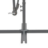 NNEVL Cantilever Umbrella with LED Lights and Metal Pole 350 cm Sand
