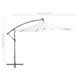 NNEVL Cantilever Umbrella with LED Lights and Metal Pole 350 cm Sand