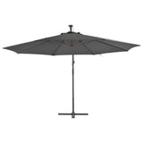 NNEVL Cantilever Umbrella with LED Lights and Metal Pole 350 cm Anthracite