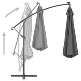 NNEVL Cantilever Umbrella with LED Lights and Metal Pole 350 cm Anthracite