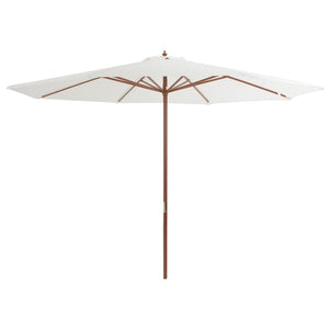 NNEVL Outdoor Parasol with Wooden Pole 350 cm Sand White