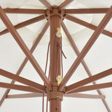 NNEVL Outdoor Parasol with Wooden Pole 350 cm Sand White
