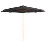 NNEVL Outdoor Parasol with Wooden Pole 350 cm Anthracite