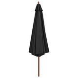 NNEVL Outdoor Parasol with Wooden Pole 350 cm Anthracite