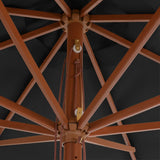NNEVL Outdoor Parasol with Wooden Pole 350 cm Anthracite