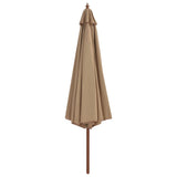 NNEVL Outdoor Parasol with Wooden Pole 350 cm Taupe
