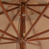 NNEVL Outdoor Parasol with Wooden Pole 350 cm Taupe
