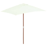 NNEVL Outdoor Parasol with Wooden Pole 150x200 cm Sand
