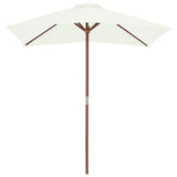 NNEVL Outdoor Parasol with Wooden Pole 150x200 cm Sand