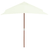 NNEVL Outdoor Parasol with Wooden Pole 150x200 cm Sand