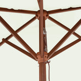 NNEVL Outdoor Parasol with Wooden Pole 150x200 cm Sand