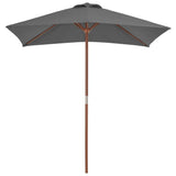 NNEVL Outdoor Parasol with Wooden Pole 150x200 cm Anthracite