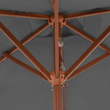 NNEVL Outdoor Parasol with Wooden Pole 150x200 cm Anthracite