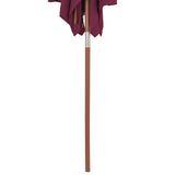 NNEVL Outdoor Parasol with Wooden Pole 150x200 cm Bordeaux Red