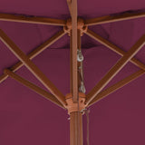 NNEVL Outdoor Parasol with Wooden Pole 150x200 cm Bordeaux Red