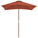 NNEVL Outdoor Parasol with Wooden Pole 150x200 cm Terracotta