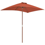 NNEVL Outdoor Parasol with Wooden Pole 150x200 cm Terracotta