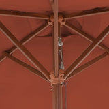 NNEVL Outdoor Parasol with Wooden Pole 150x200 cm Terracotta