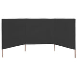 NNEVL 3-panel Wind Screen Fabric 400x120 cm Anthracite