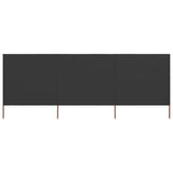 NNEVL 3-panel Wind Screen Fabric 400x120 cm Anthracite