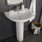 NNEVL Freestanding Basin with Pedestal Ceramic White 520x440x190 mm