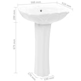 NNEVL Freestanding Basin with Pedestal Ceramic White 580x510x200 mm