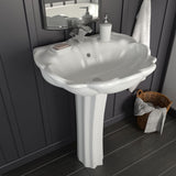 NNEVL Freestanding Basin with Pedestal Ceramic White 580x510x200 mm