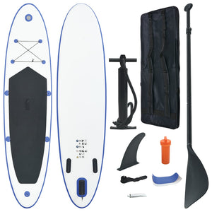 NNEVL Inflatable Stand Up Paddleboard Set Blue and White