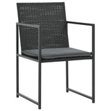 NNEVL 7 Piece Outdoor Dining Set with Cushions Poly Rattan Black