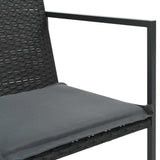 NNEVL 7 Piece Outdoor Dining Set with Cushions Poly Rattan Black