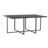 NNEVL 7 Piece Outdoor Dining Set with Cushions Poly Rattan Black